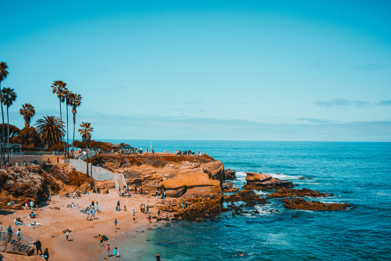 La Jolla coastal cliffs and beach in San Diego California